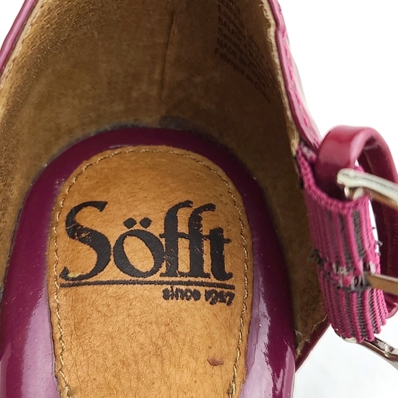 Sofft Patent Leather Purple T Strap Open Toe Adjustable Strap & Buckle Size 6.5M - Picture 8 of 15